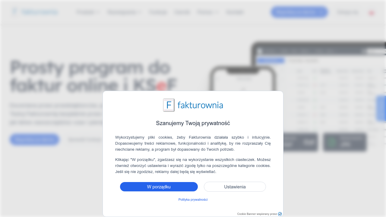 Strona główna platformy Fakturownia, narzędzia do szybkiego wystawiania faktur i zarządzania płatnościami online.