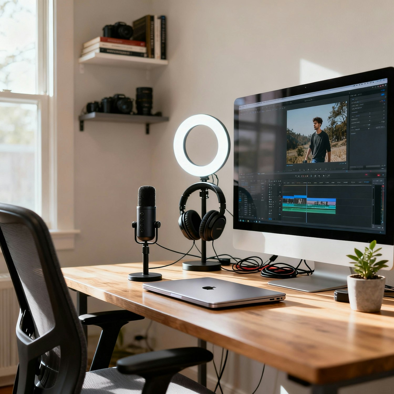 An e-commerce professional efficiently organizing and utilizing various short-form video content for online business growth.