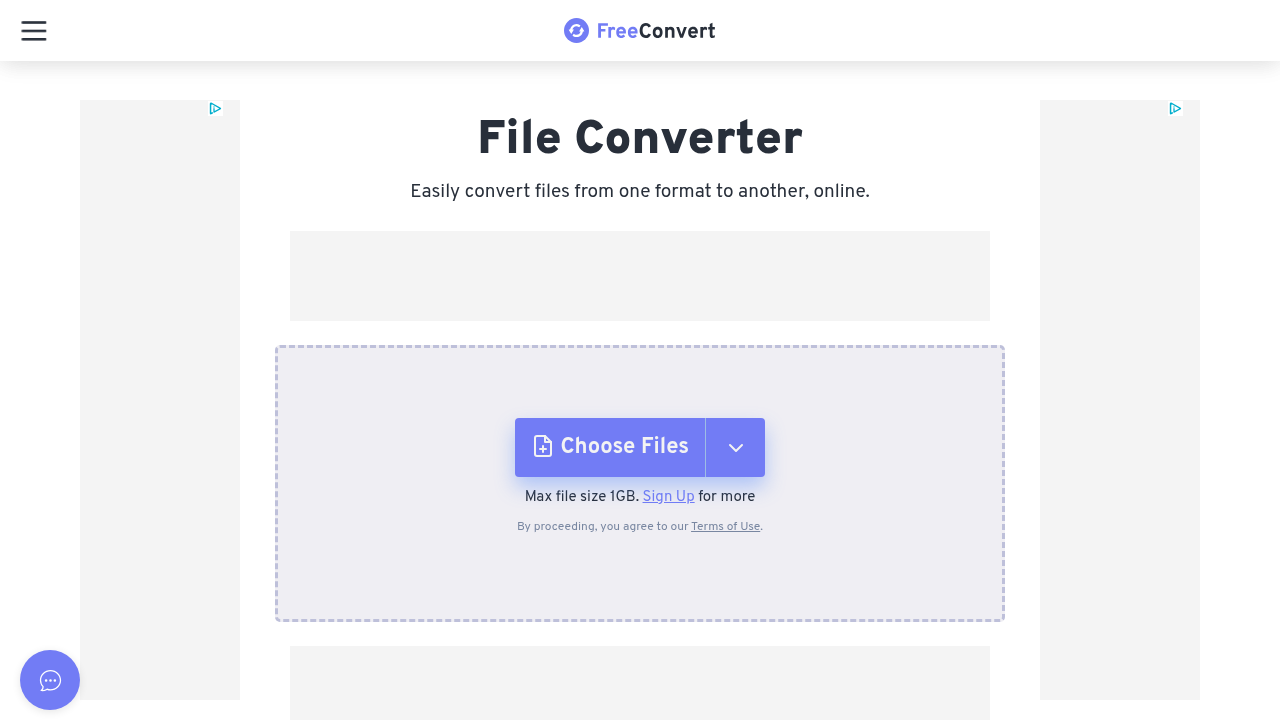 Screenshot of the FreeConvert website, an example of a free and fast online video converter interface.