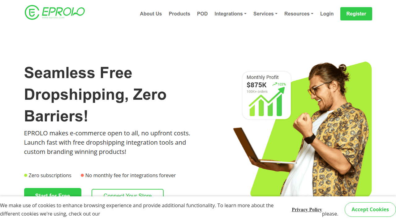 Platforma Eprolo łączy sprzedawców z dostawcami dropshippingowymi, ułatwiając zarządzanie zamówieniami i wysyłką, zwłaszcza w Polsce.