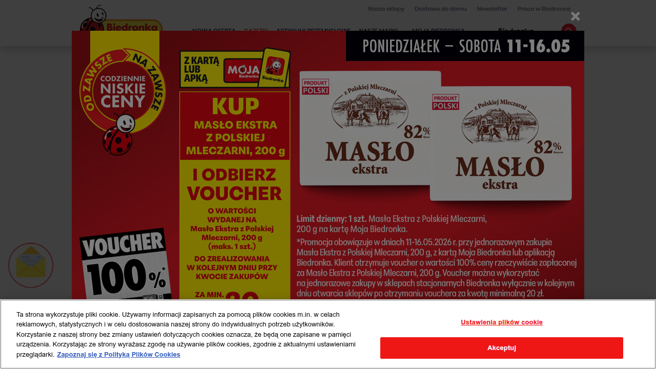 Oficjalna strona internetowa sieci Biedronka, prezentująca aktualne promocje i ogólne informacje o marce.